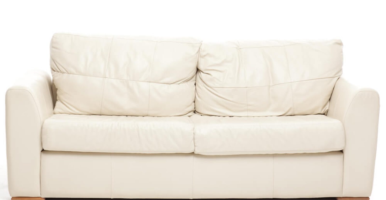 clean cream leather sofa